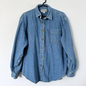 90s Vintage Oversized Denim Button Down Newton Trading Co Large